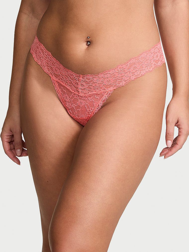 Stringi koronkowe Lace. Produkt ma kolor pomarańczowy i pochodzi z kolekcji Lacie. 