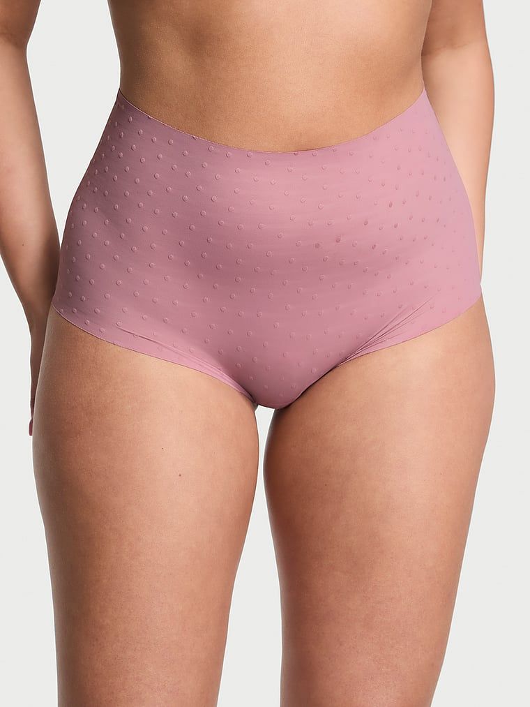 Majtki bezszwowe figi z wysokim stanem No-Show. Produkt ma kolor różowy i pochodzi z kolekcji Body by Victoria. 