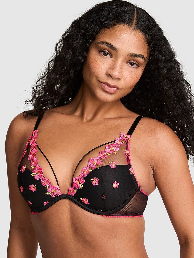 Lekko usztywniany biustonosz plunge PINK Wink