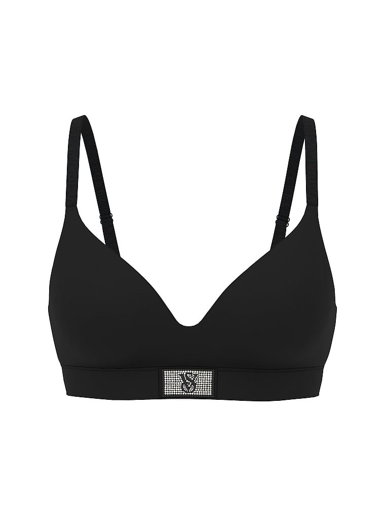 Biustonosz lekko usztywniany bawełniany bez fiszbin Shine Patch. Produkt ma kolor czarny i pochodzi z kolekcji T-shirt. 