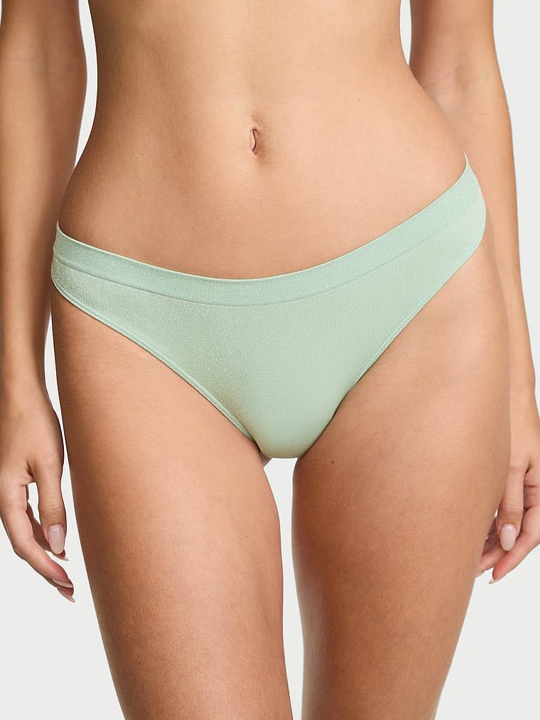 Seamless Stringi z błyszczącego materiału Shimmer
