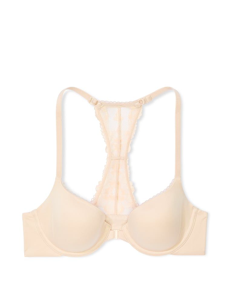 Body by Victoria Biustonosz lekko uszytywniany zapinany z przodu z koronką na plecach Racerback Demi