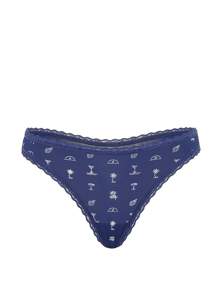 Stringi bawełniane z koronką na krawędziach Lace-Waist. Produkt jest wzorzysty i pochodzi z kolekcji Lace Trim. 