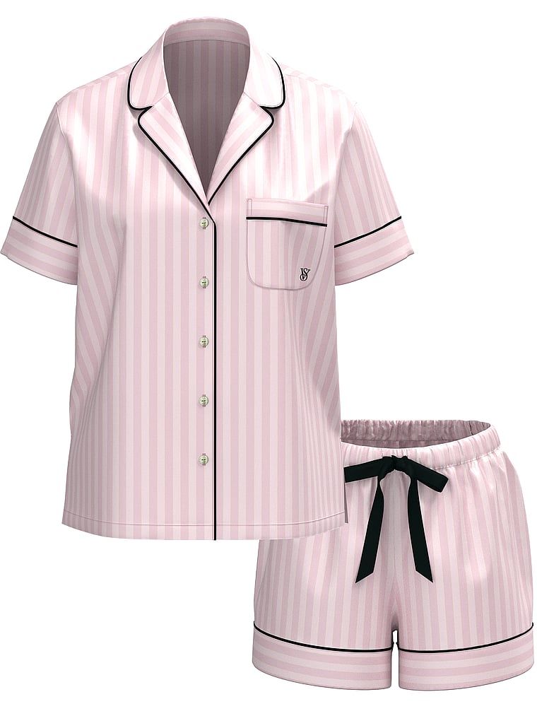 Flanelowa piżama z szortami. Produkt jest wzorzysty i pochodzi z kolekcji Victoria's Secret. 