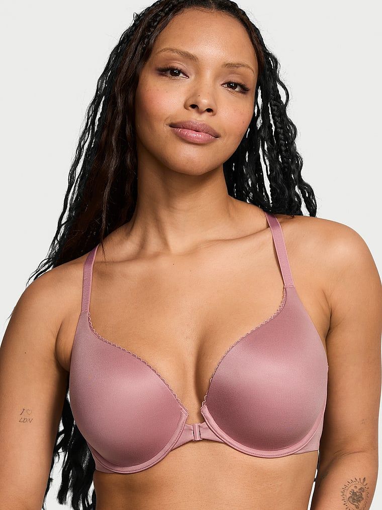 Biustonosz push-up zapinany z przodu Racerback. Produkt ma kolor różowy i pochodzi z kolekcji Body by Victoria. 