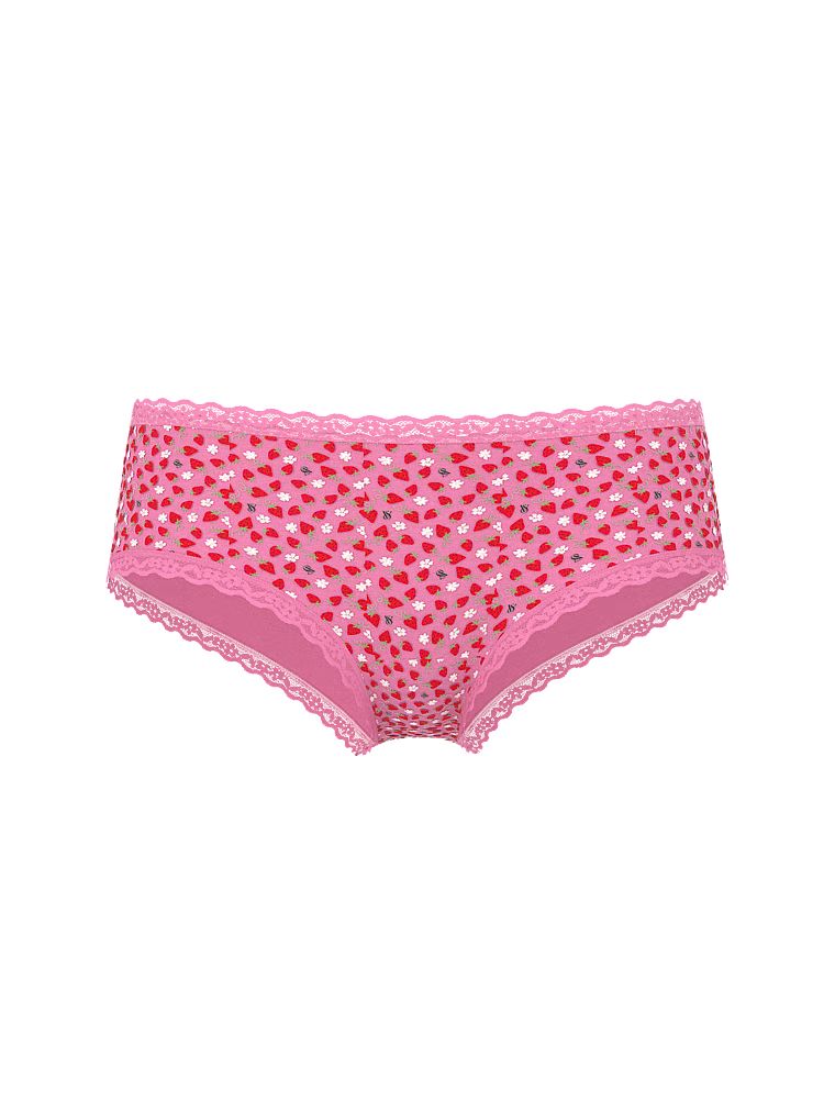Majtki bawełniane z koronką na krawędziach Lace-Waist Cheeky. Produkt jest wzorzysty i pochodzi z kolekcji Lace Trim. 