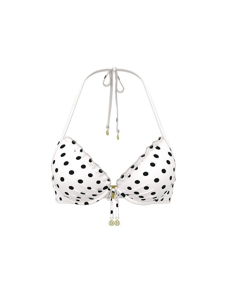 Góra od bikini z push-upem Tease Ruffle. Produkt jest wzorzysty i pochodzi z kolekcji Victoria's Secret Swim. 