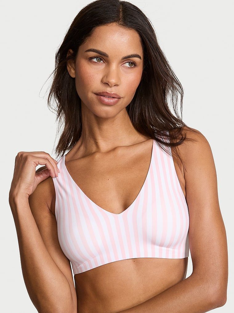 Biustonosz na co dzień i do spania SlumberBra. Produkt jest wzorzysty i pochodzi z kolekcji Body by Victoria. 