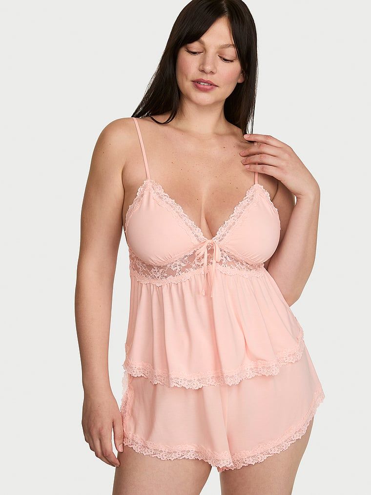 Victoria's Secret Zestaw do spania z modalu - top na ramiączkach i szorty SoSoft