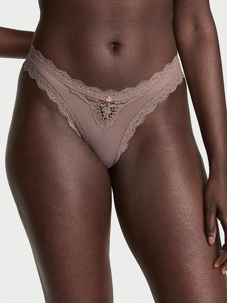 Dream Angels Majtki brazyliany z koronką Lace Trim Brazilian