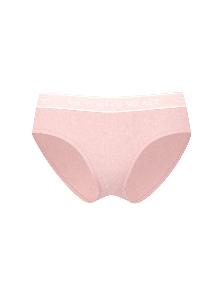 Majtki bawełniane z logo w talii Hiphugger. Produkt ma kolor różowy i pochodzi z kolekcji Cotton. 