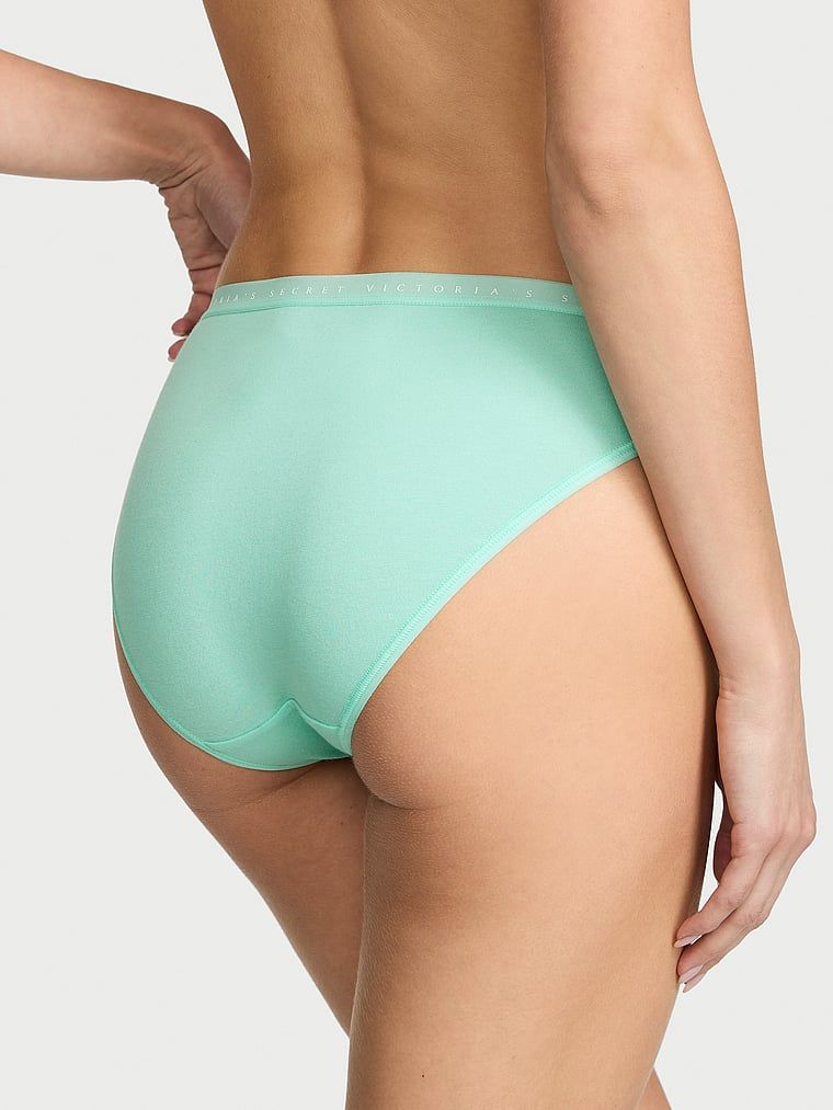 Majtki bawełniane Bikini. Produkt ma kolor zielony i pochodzi z kolekcji Victoria's Secret. 