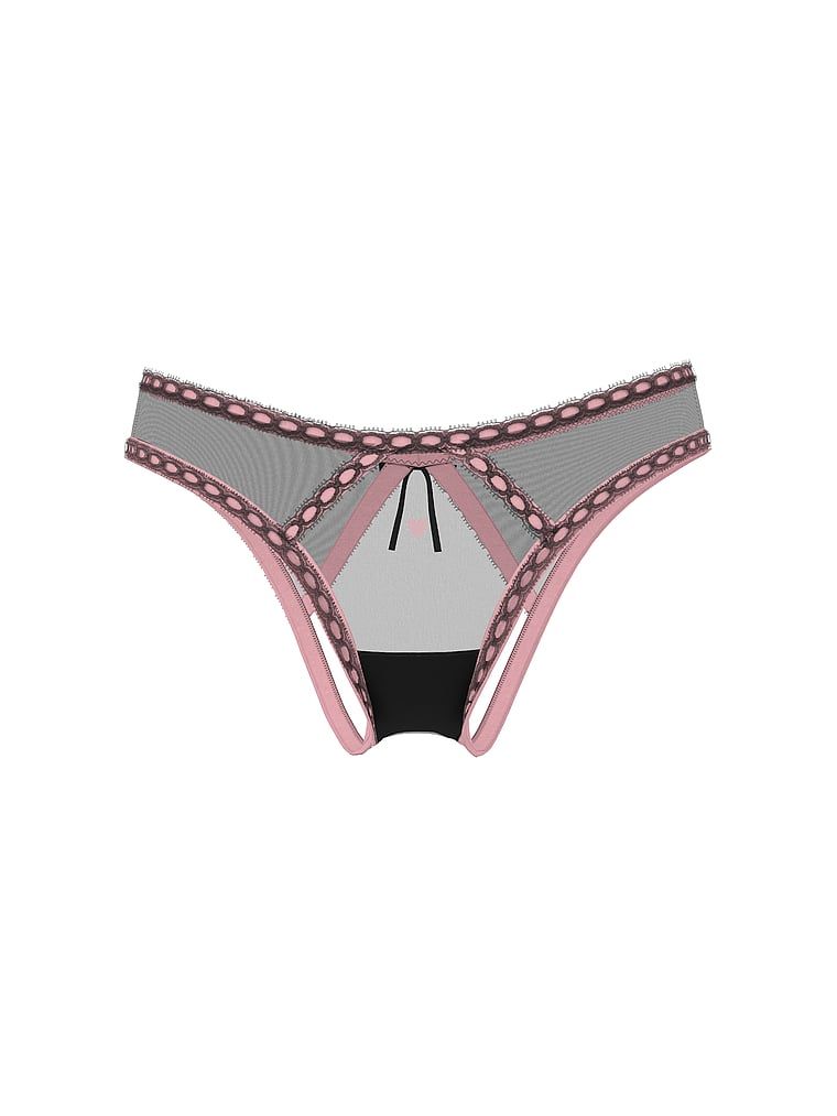 Majtki z otwartym tyłem Sheer Ribbon Slot. Produkt ma kolor czarny i pochodzi z kolekcji Dream Angels. 
