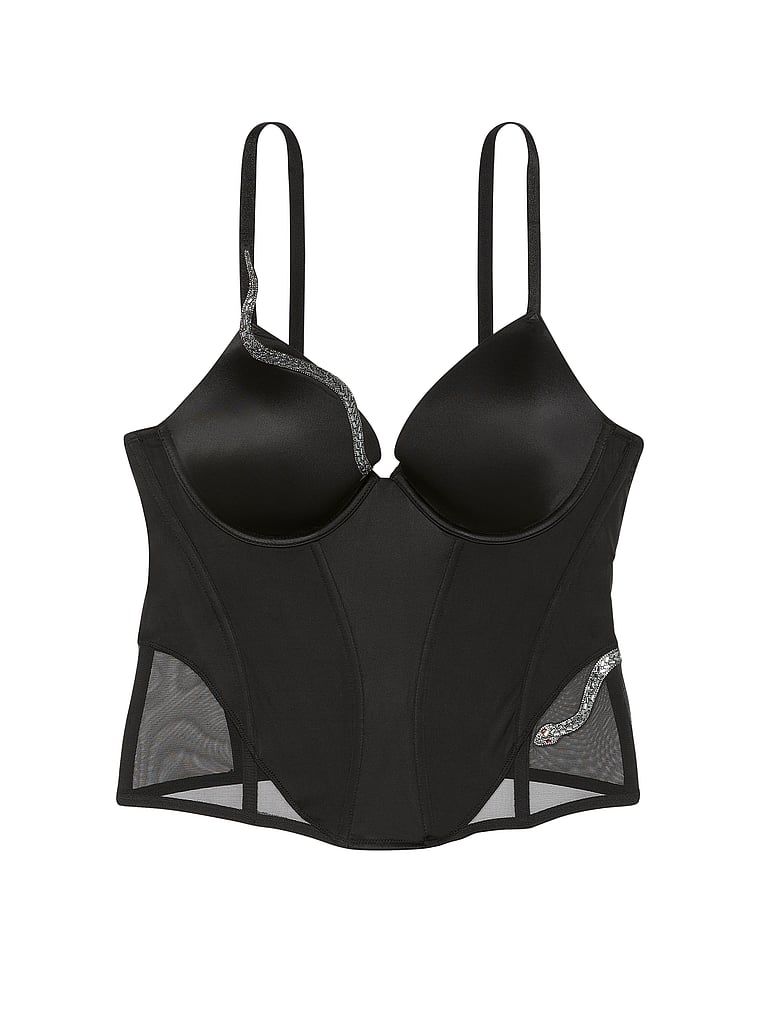 Top gorsetowy Snake Shine. Produkt ma kolor czarny i pochodzi z kolekcji Victoria's Secret. 