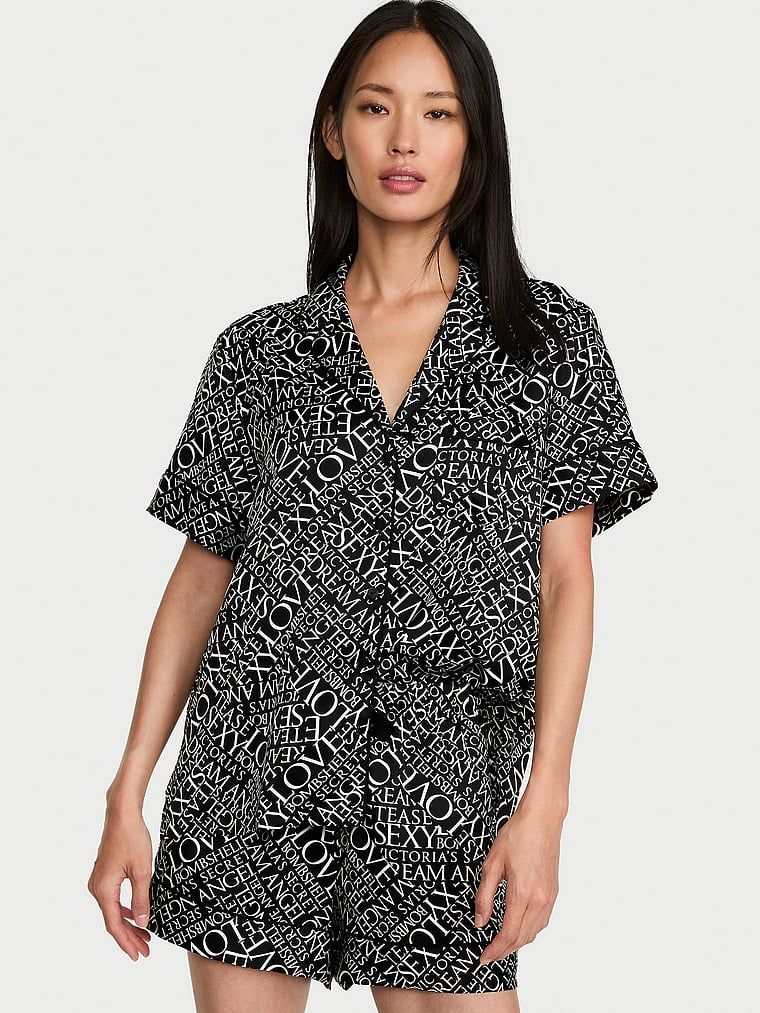 Victoria's Secret Piżama satynowa z szortami Signature