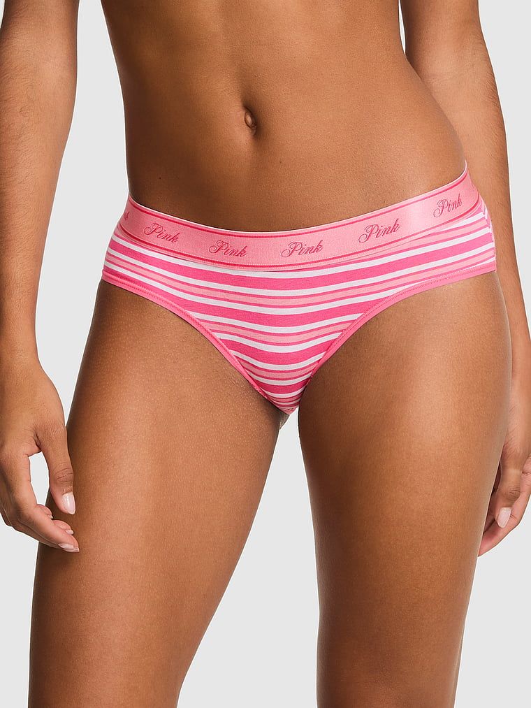 PINK Bawełniane figi Hiphugger z logo