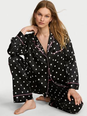 Victoria's Secret Piżama satynowa z długimi rękawami Signature