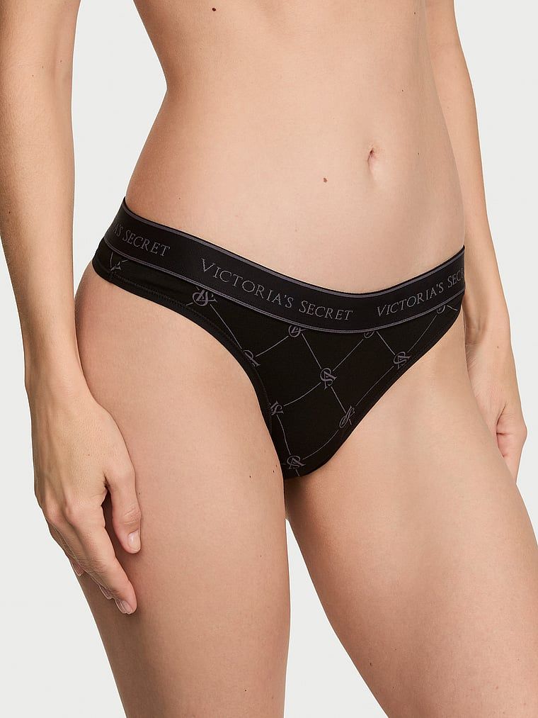 Cotton Stringi bawełniane z logo w talii