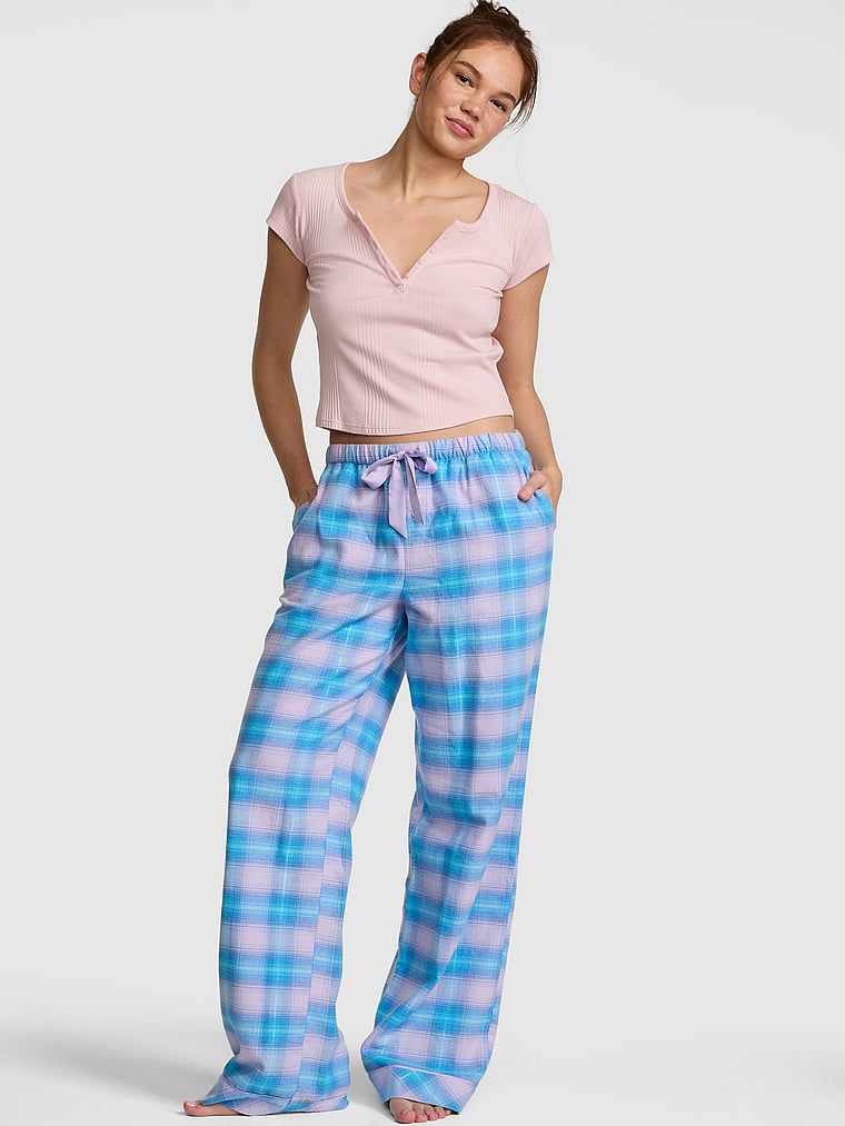 PINK Flanelowe spodnie piżamowe Favorite Flannel