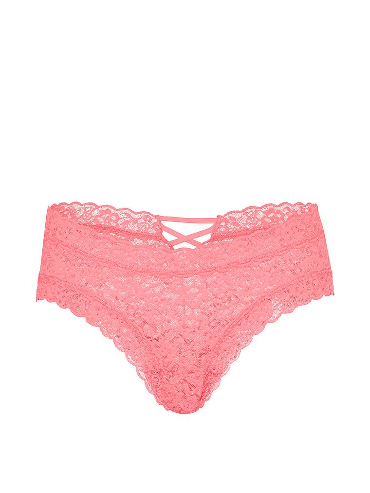 Majtki koronkowe z paseczkami z tyłu Blossom Cheeky. Produkt ma kolor różowy i pochodzi z kolekcji Lacie. 