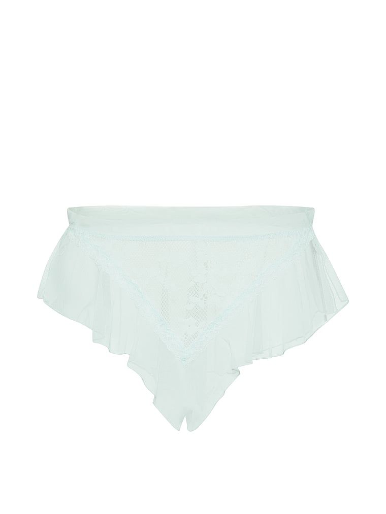 Majtki brazyliany z falbankami Lace Mesh. Produkt ma kolor niebieski i pochodzi z kolekcji Dream Angels. 