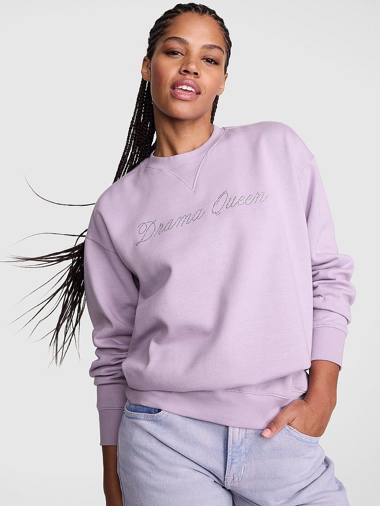 Bluza dresowa oversize z okrągłym dekoltem