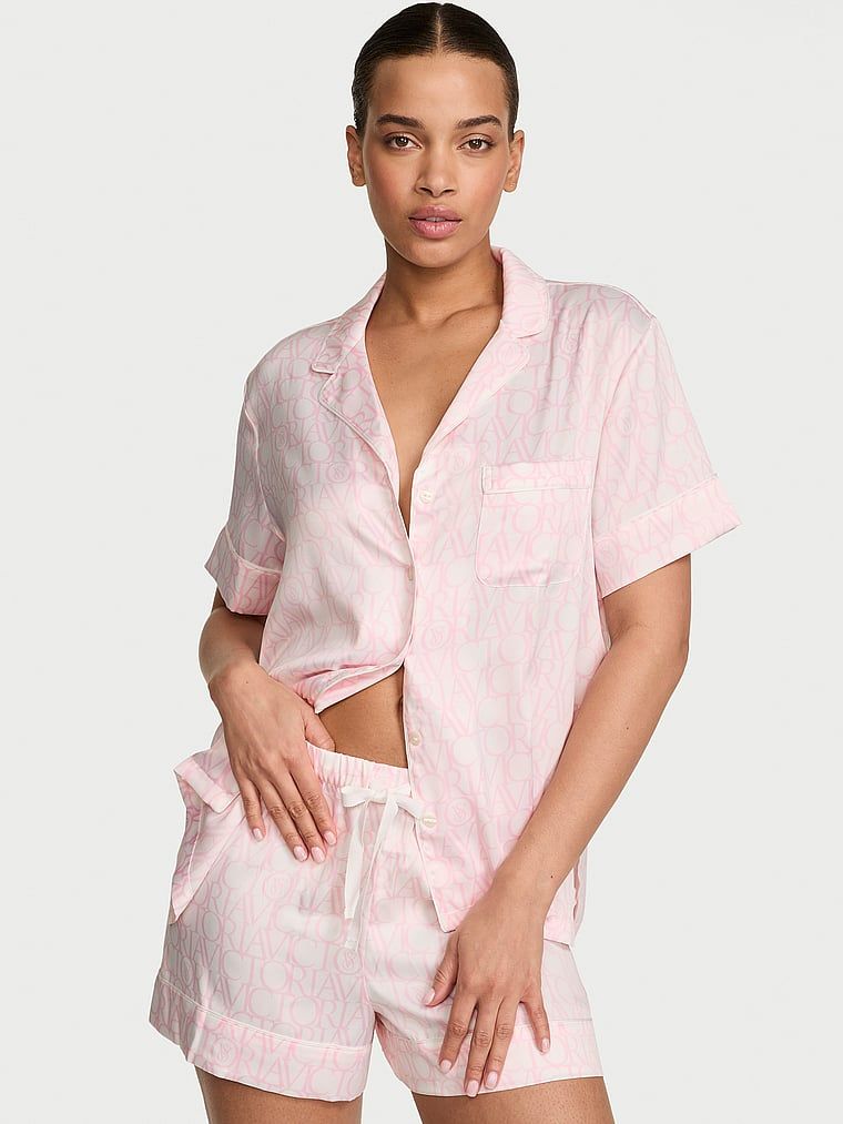 Victoria's Secret Piżama satynowa z szortami Signature