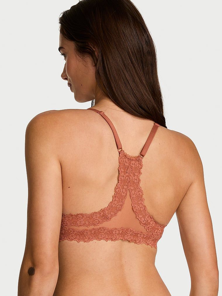 Body by Victoria Biustonosz lekko uszytywniany zapinany z przodu z koronką na plecach Racerback Demi