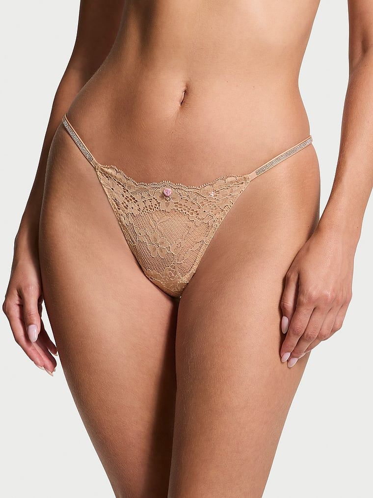 Stringi koronkowe Twinkle Strap. Produkt ma kolor beżowy i pochodzi z kolekcji Dream Angels. 