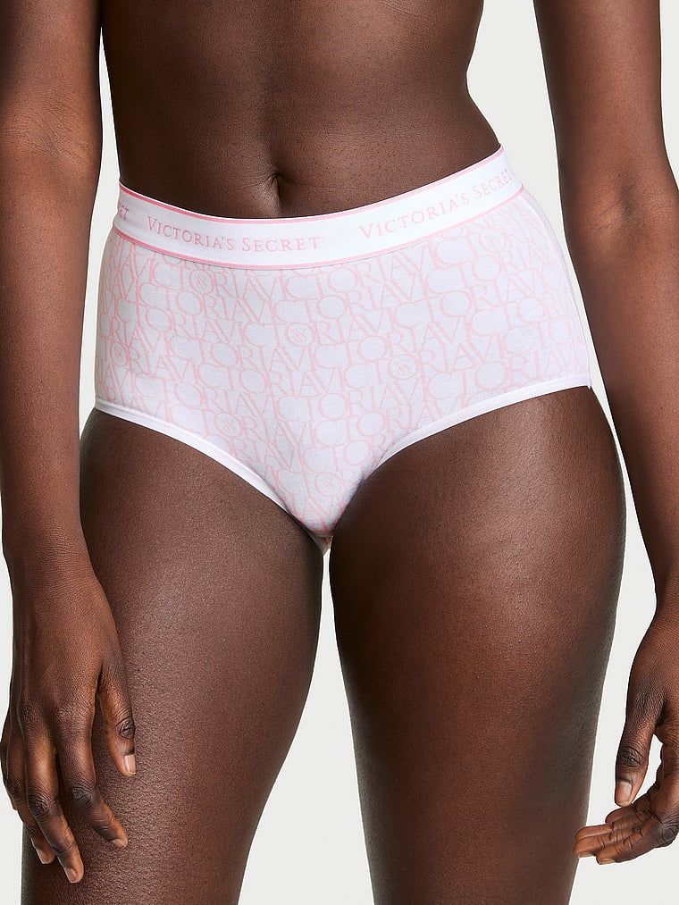 Cotton Majtki bawełniane figi z logo marki z wysokim stanem
