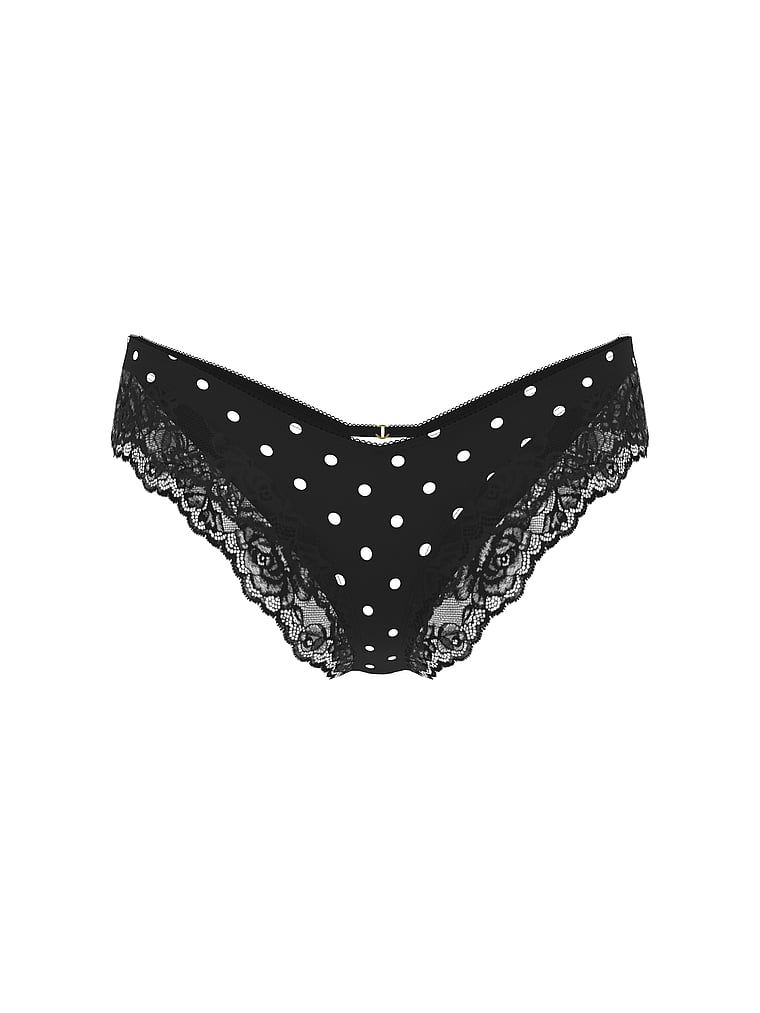 Majtki z koronką na krawędziach i wysoko wyciętymi nogawkami Lace-Trim Cheeky. Produkt jest wzorzysty i pochodzi z kolekcji Very Sexy. 