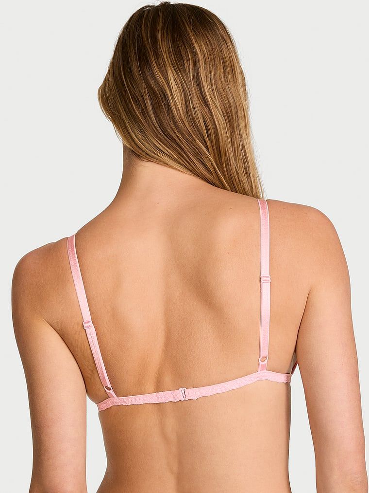 Biustonosz nieusztywniany braletka koronkowy. Produkt ma kolor różowy i pochodzi z kolekcji Victoria's Secret. 
