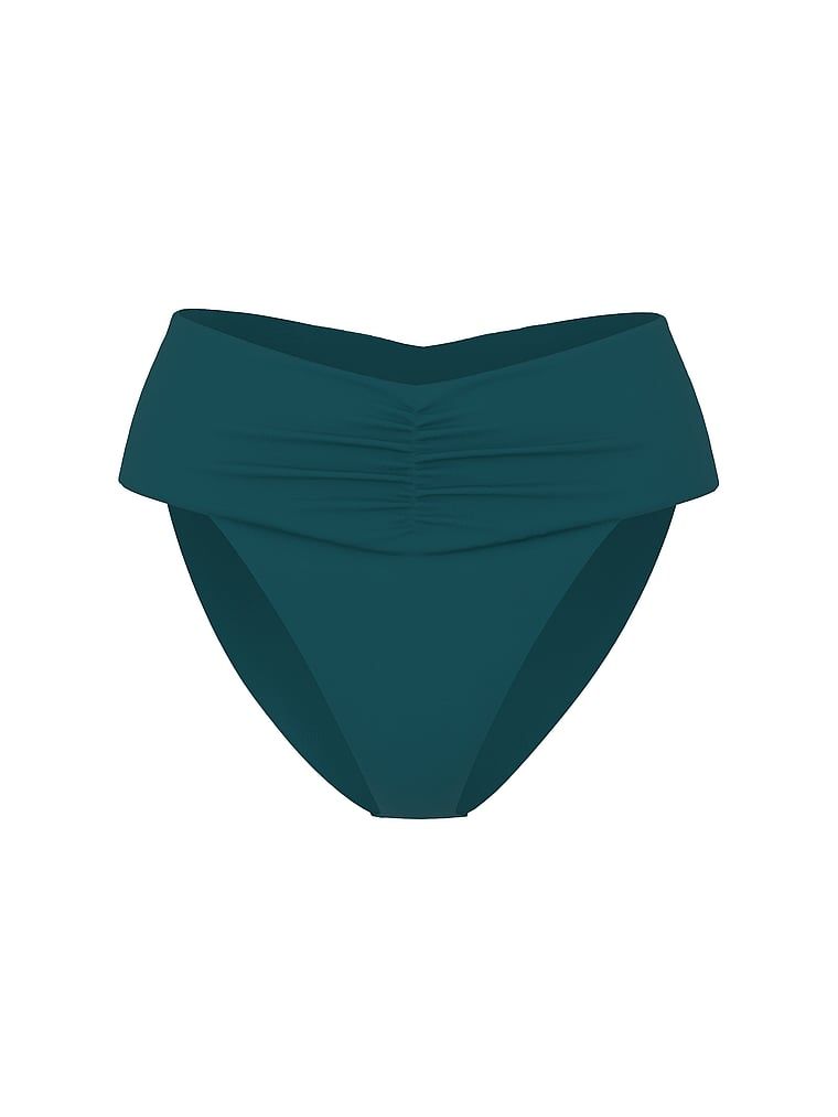 Dół od bikini z wysokim stanem Essential Cinched. Produkt ma kolor niebieski i pochodzi z kolekcji Victoria's Secret Swim. 