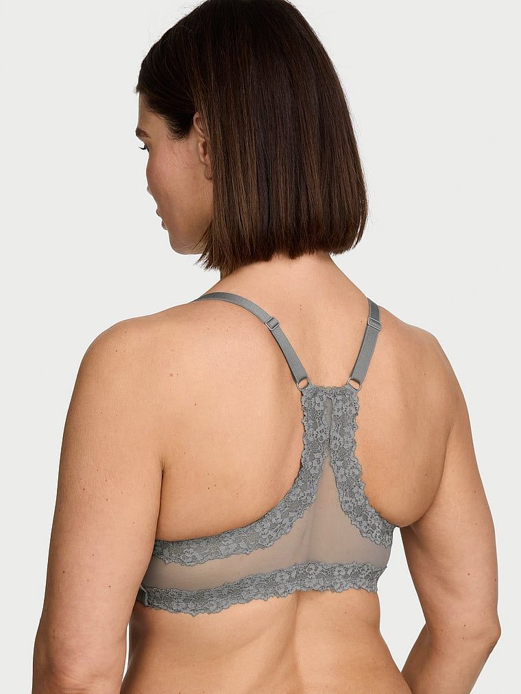 Biustonosz lekko uszytywniany zapinany z przodu z mocno zabudowanymi miseczkami Racerback. Produkt ma kolor szary i pochodzi z kolekcji Body by Victoria. 