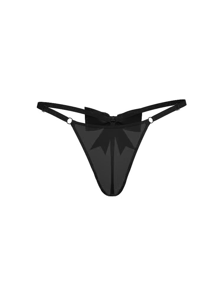 Stringi z kokardką z tyłu Shine Bow. Produkt ma kolor czarny i pochodzi z kolekcji Very Sexy. 