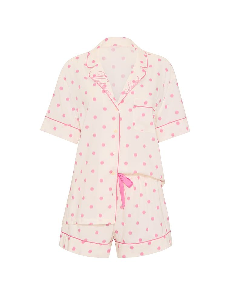 Flanelowa piżama z szortami. Produkt ma kolor wzorzysty i pochodzi z kolekcji Victoria's Secret. 