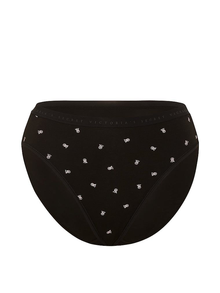 Majtki bawełniane figi z wysoko wyciętymi nogawkami High-Leg Brief. Produkt ma kolor wzorzysty i pochodzi z kolekcji Victoria's Secret. 