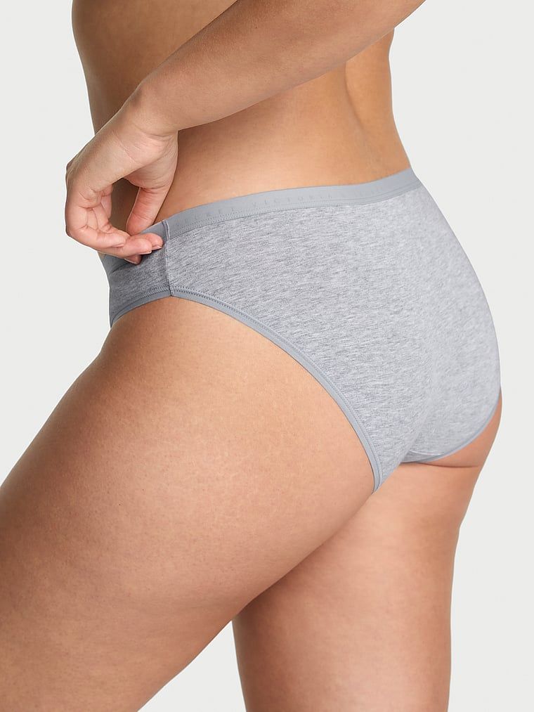 Majtki bawełniane Bikini. Produkt ma kolor szary i pochodzi z kolekcji Victoria's Secret. 