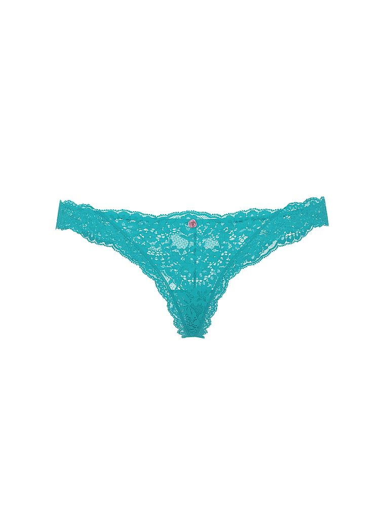 Stringi koronkowe Lace. Produkt ma kolor niebieski i pochodzi z kolekcji Dream Angels. 