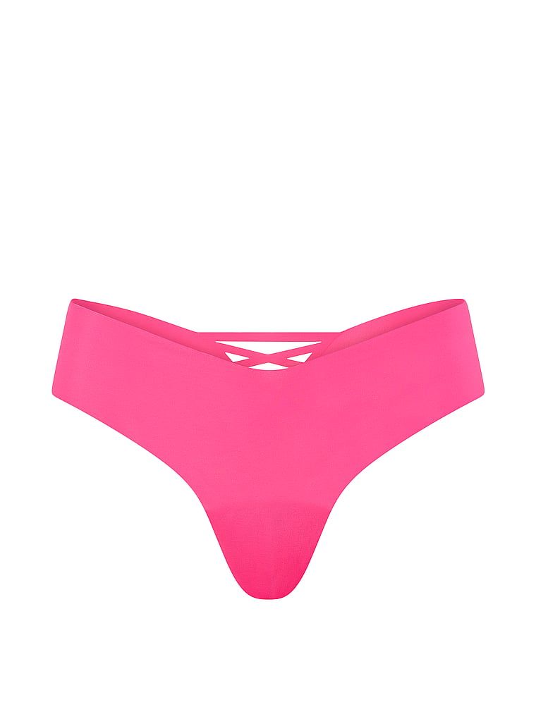 Stringi bezszwowe z paseczkami z tyłu No-Show Strappy. Produkt ma kolor różowy i pochodzi z kolekcji No-Show. 