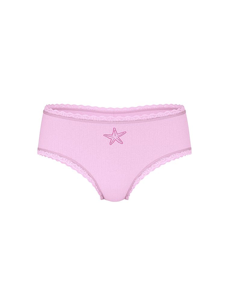 Majtki bawełniane Pointelle Cheeky. Produkt ma kolor purpurowy i pochodzi z kolekcji Lacie. 