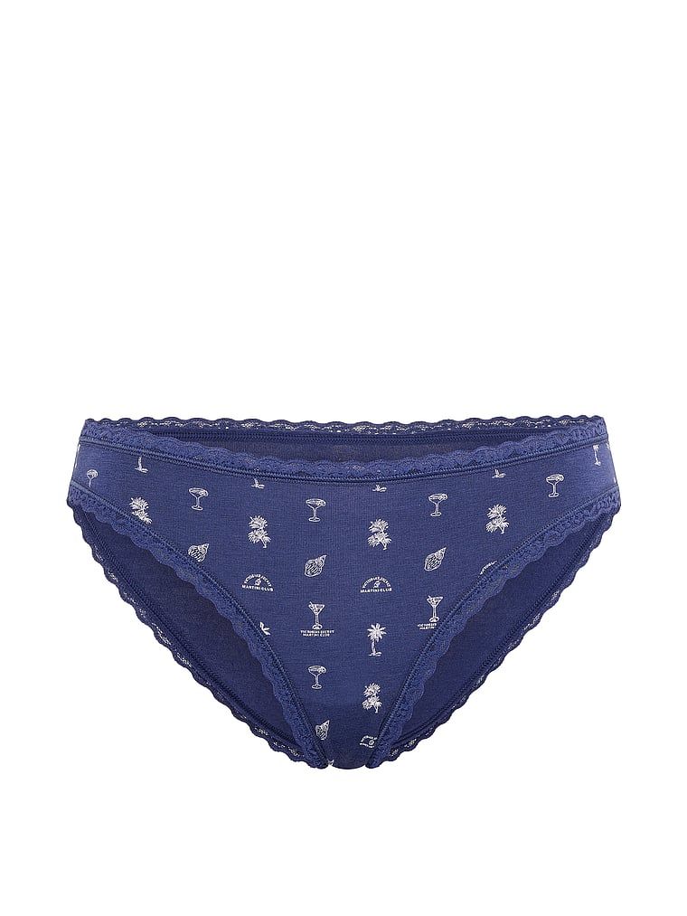 Majtki bawełniane z koronką Lace-Trim Bikini. Produkt jest wzorzysty i pochodzi z kolekcji Lace Trim. 