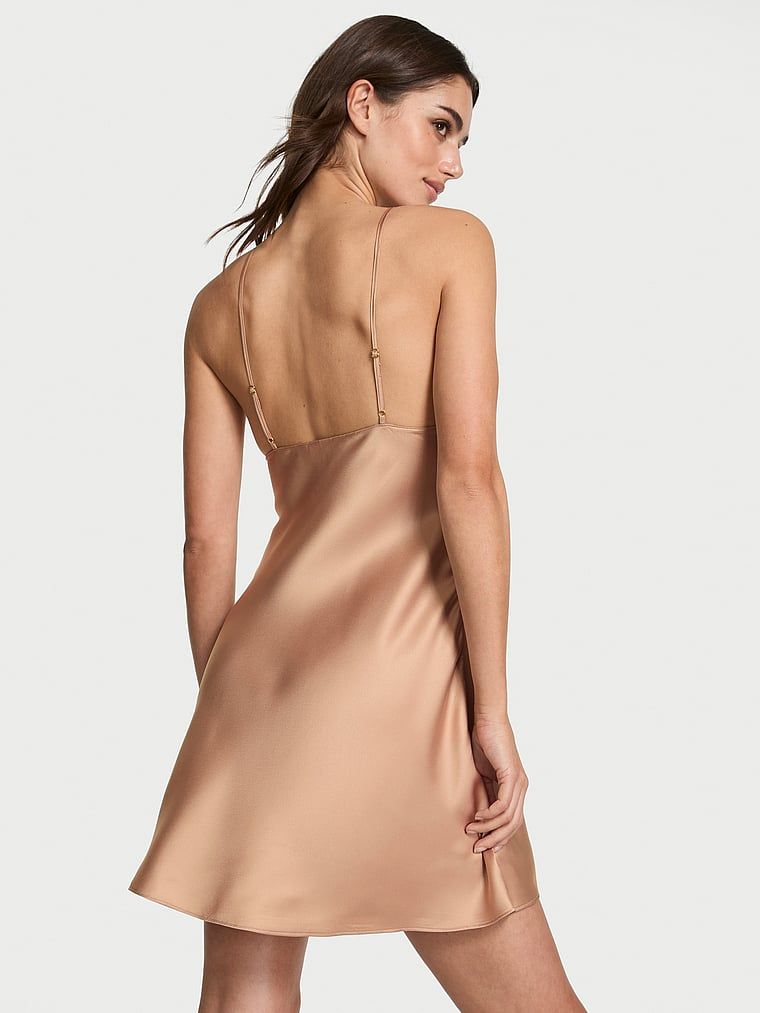 Victoria's Secret Koszulka nocna satynowa Sheer Rose