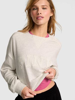 PINK Bluza bawełniana Campus Terry z surowym wykończeniem
