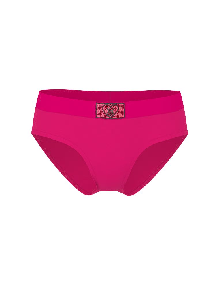 Majtki bawełniane z błyszczącym logo Heart Shine Patch Hiphugger. Produkt ma kolor różowy i pochodzi z kolekcji Cotton. 