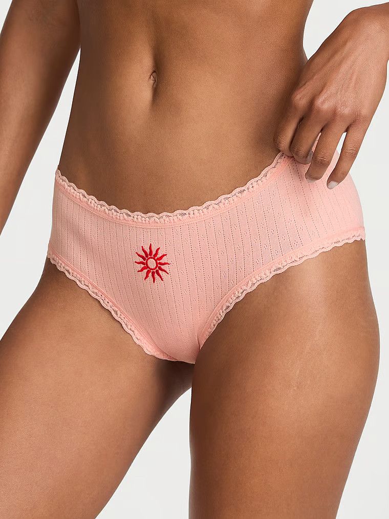 Majtki bawełniane Pointelle Cheeky. Produkt ma kolor pomarańczowy i pochodzi z kolekcji Lacie. 