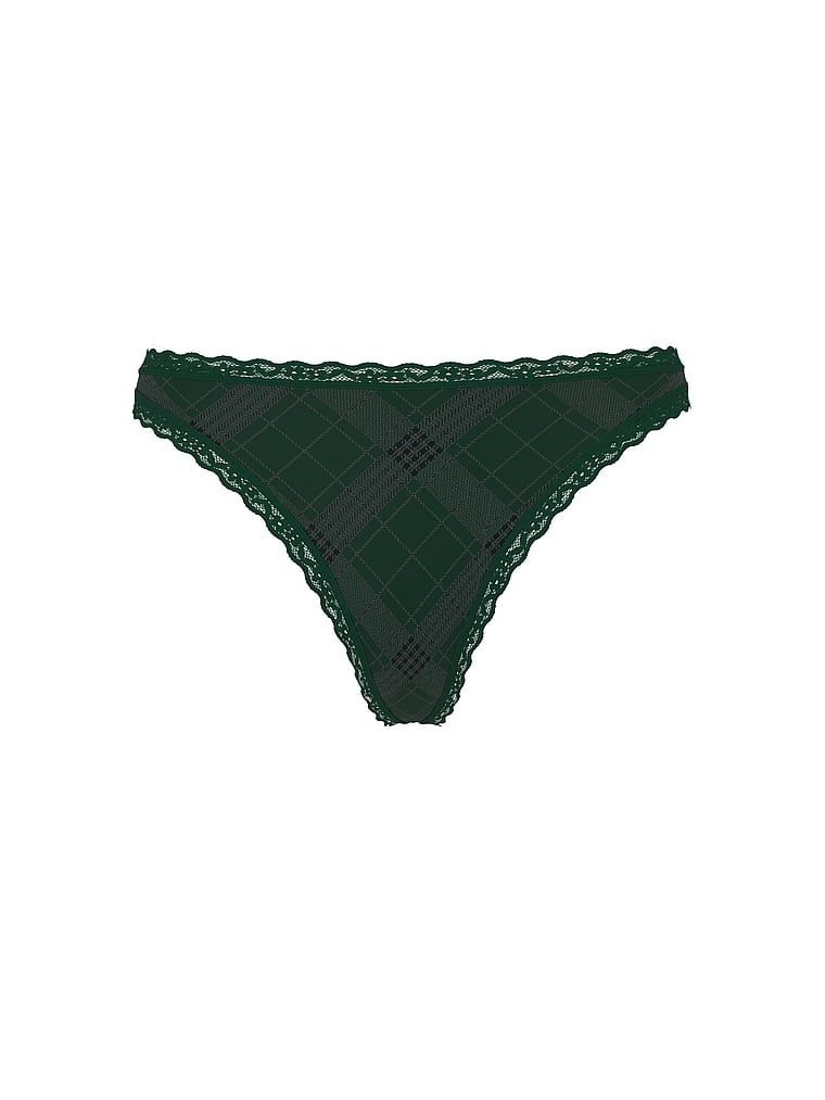 Stringi bawełniane z koronką na krawędziach Lace-Waist. Produkt jest wzorzysty i pochodzi z kolekcji Lace Trim. 