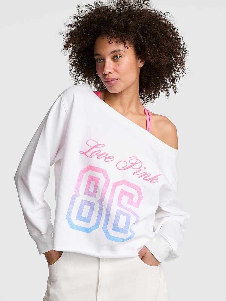 Prążkowana bluza z odkrytymi ramionami Campus Fleece