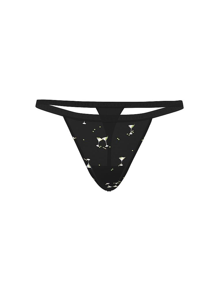 Stringi bawełniane Stretch Cotton. Produkt jest wzorzysty i pochodzi z kolekcji Victoria's Secret. 