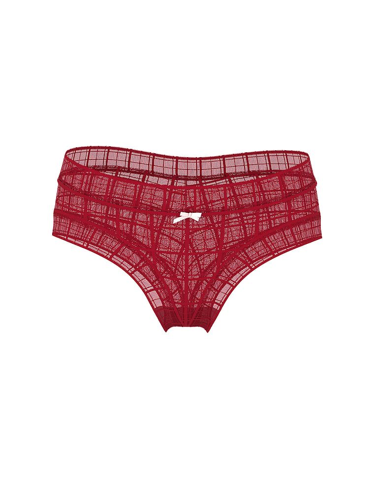 Majtki z motywem kratki Plaid Lace Cheeky. Produkt ma kolor czerwony i pochodzi z kolekcji Lacie. 